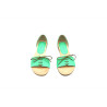 Maria verde cian sandalias de cuero hechos a mano - Cooperative Handmade