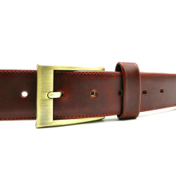 Verbo rojo cinturon de cuero hecho a mano  - Cooperative Handmade