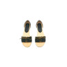 Maria napa negro detalles beige sandalias de cuero hechas a mano - Cooperative Handmade