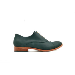 Satie negro graso mate detalles beige zapatos de cuero hechos a mano - Cooperative Handmade