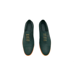 Satie negro graso mate detalles beige zapatos de cuero hechos a mano - Cooperative Handmade