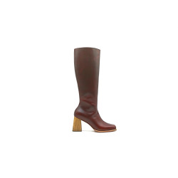 Lulú Large ranger rojo botas de cuero hechas a mano 7 cm - Cooperative Handmade