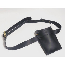 Heme accesorio de trabajo de cuero hecho a mano negro graso