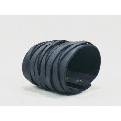 Apus pulsera de cuero hecho a mano negro graso