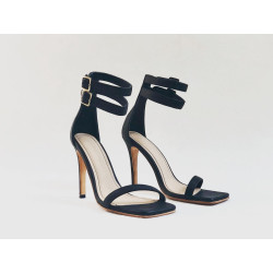 Colette cuero negro napa detalles en beige