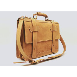 Viejo Matías verde graso maletin de cuero hecho a mano