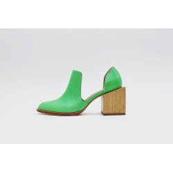 Alfonsina verde cian tacones de cuero hecho a mano - Cooperative Handmade