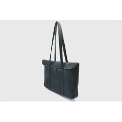 Chariot negro napa bolso de cuero hecho a mano - Cooperative Handmade