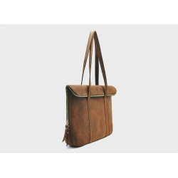 Chariot marrón graso bolso de cuero hecho a mano - Cooperative Handmade