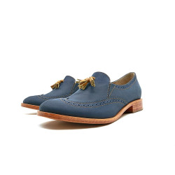 Chloe azul y caramelo zapatos de cuero hecho a mano - Cooperative Handmade