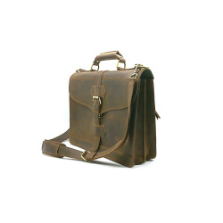 Viejo Matías verde graso olivo porta laptop de cuero hecho a mano - Cooperative Handmade